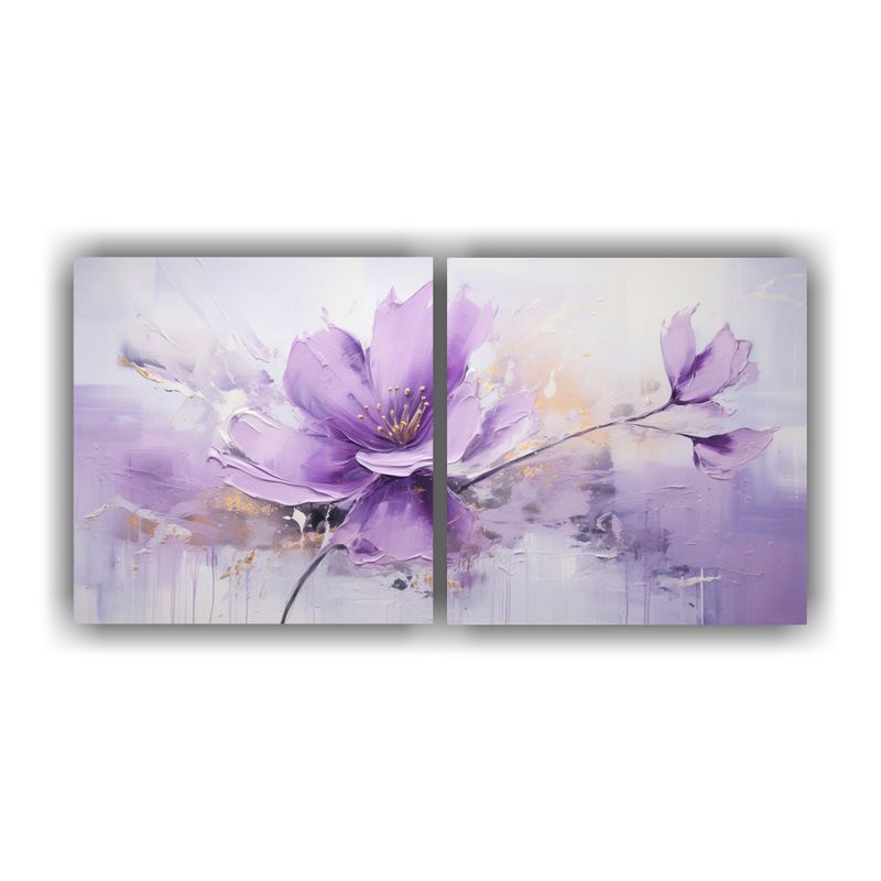 GENERICO - Pintura Horizontal De Flores Púrpuras En Lienzo 160x80cm