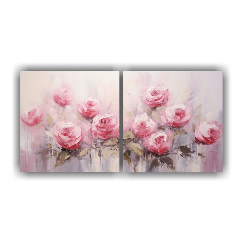 GENERICO - Lienzos Diseño Alegre De Rosas Rosadas Pintura En Lienzo Es 160x80cm