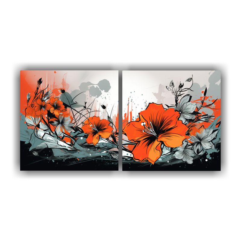 GENERICO - Pinturas Decorativas Estilo Neonoir Con Dos Telas En Bastido 160x80cm