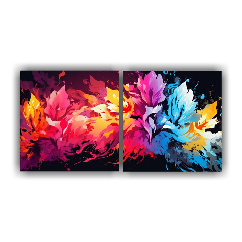 GENERICO - Lienzos Inspiradores Naturaleza Viva Estilo Neonoir 160x80cm