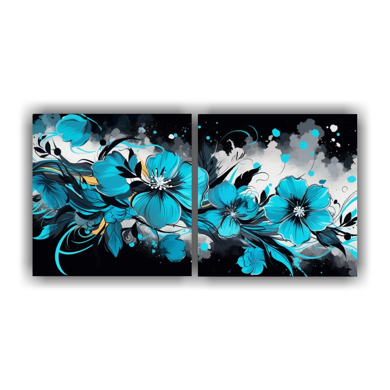 GENERICO - Conjunto De Pinturas Decorativas En Bastidor Con Estilo Acua 160x80cm