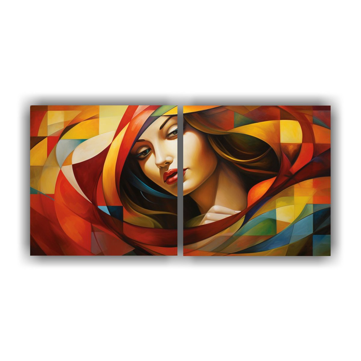 GENERICO - Cuadros Horizontales Abstractos De Mujer En Espacio 160x80cm