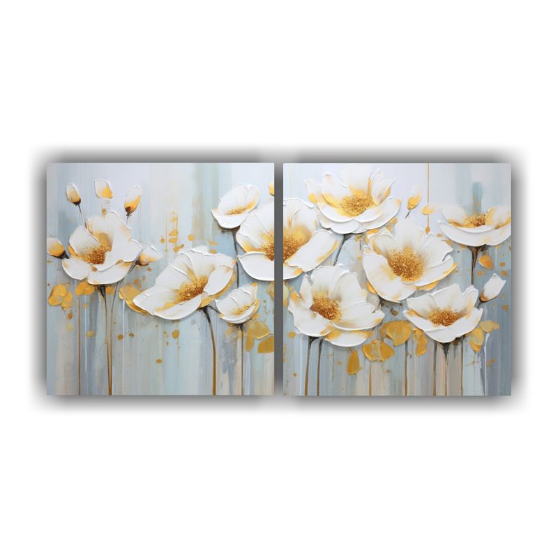 GENERICO - Pintura Acuarela De Amapolas Doradas Estilo POPPIES En Lienz 160x80cm