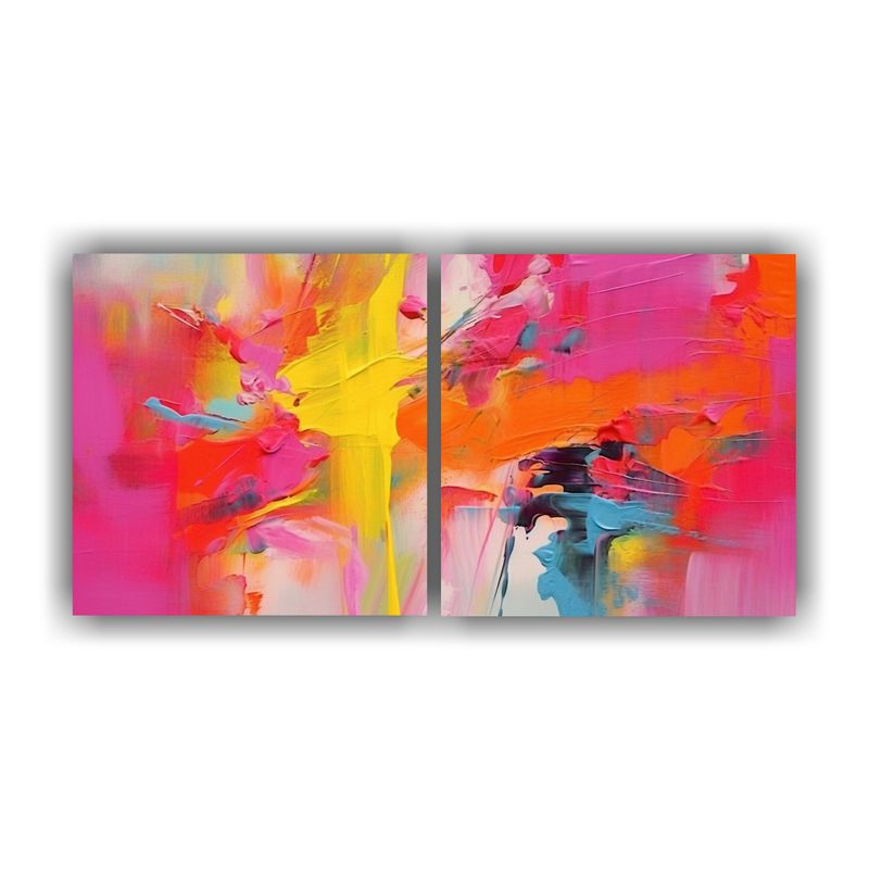 GENERICO - Díptico Cuadro Pintura Abstracta En Dimensiones 160x80cm