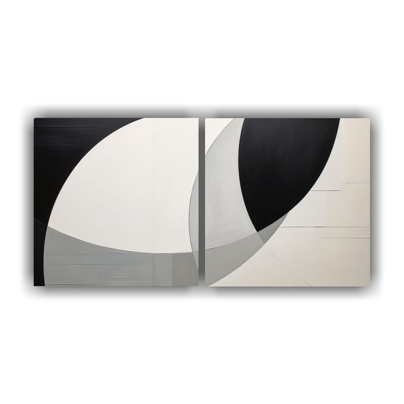 GENERICO - Cuadro Minimalista Abstracto En Monocromo 160x80cm