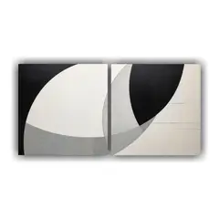GENERICO - Cuadro Minimalista Abstracto En Monocromo 160x80cm