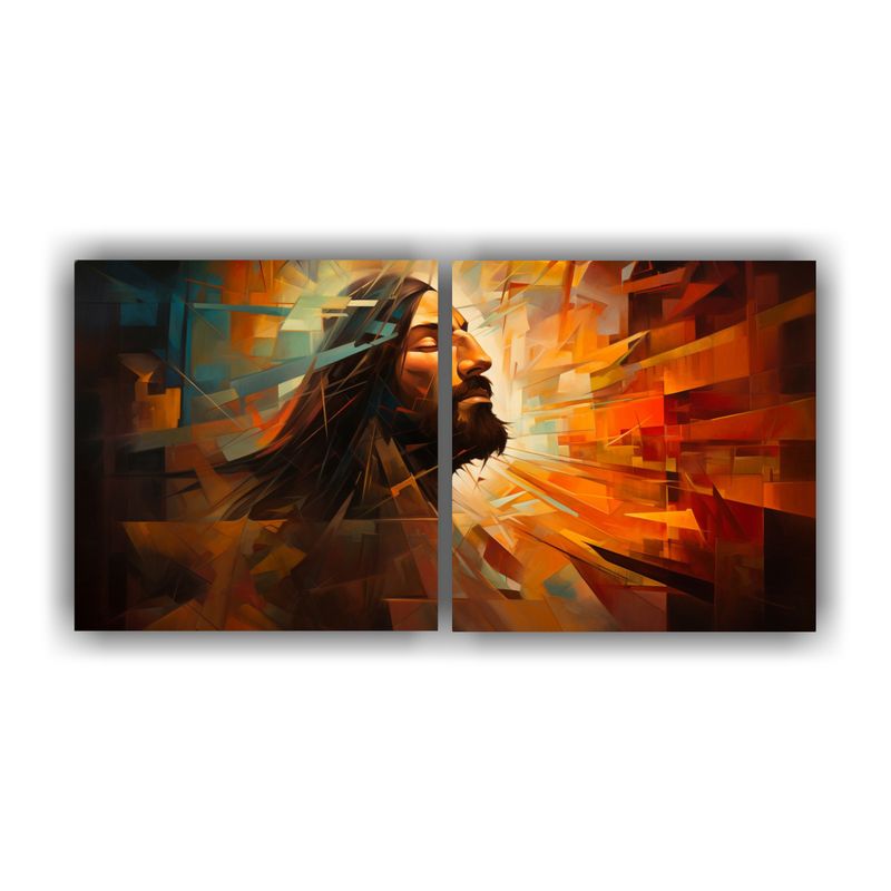 GENERICO - Cuadro Conceptual Enigmático De Cristo Abstracto 160x80cm