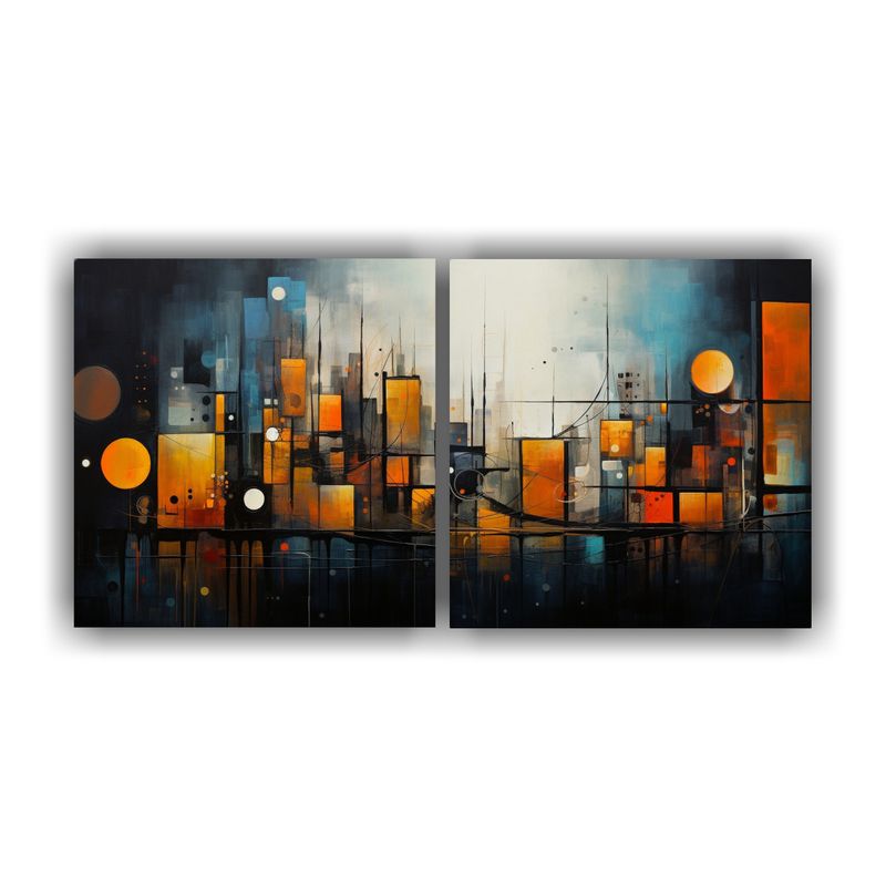 GENERICO - Pintura Abstracta Vintage De La Ciudad Llena De Alegría 160x80cm