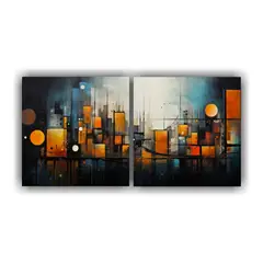 GENERICO - Pintura Abstracta Vintage De La Ciudad Llena De Alegría 160x80cm
