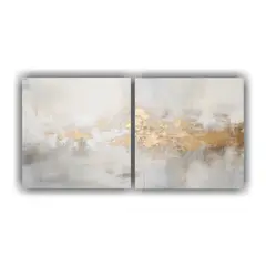 GENERICO - Dos Composiciones Cálidas Abstractas Con Fondo De Pintura B 160x80cm