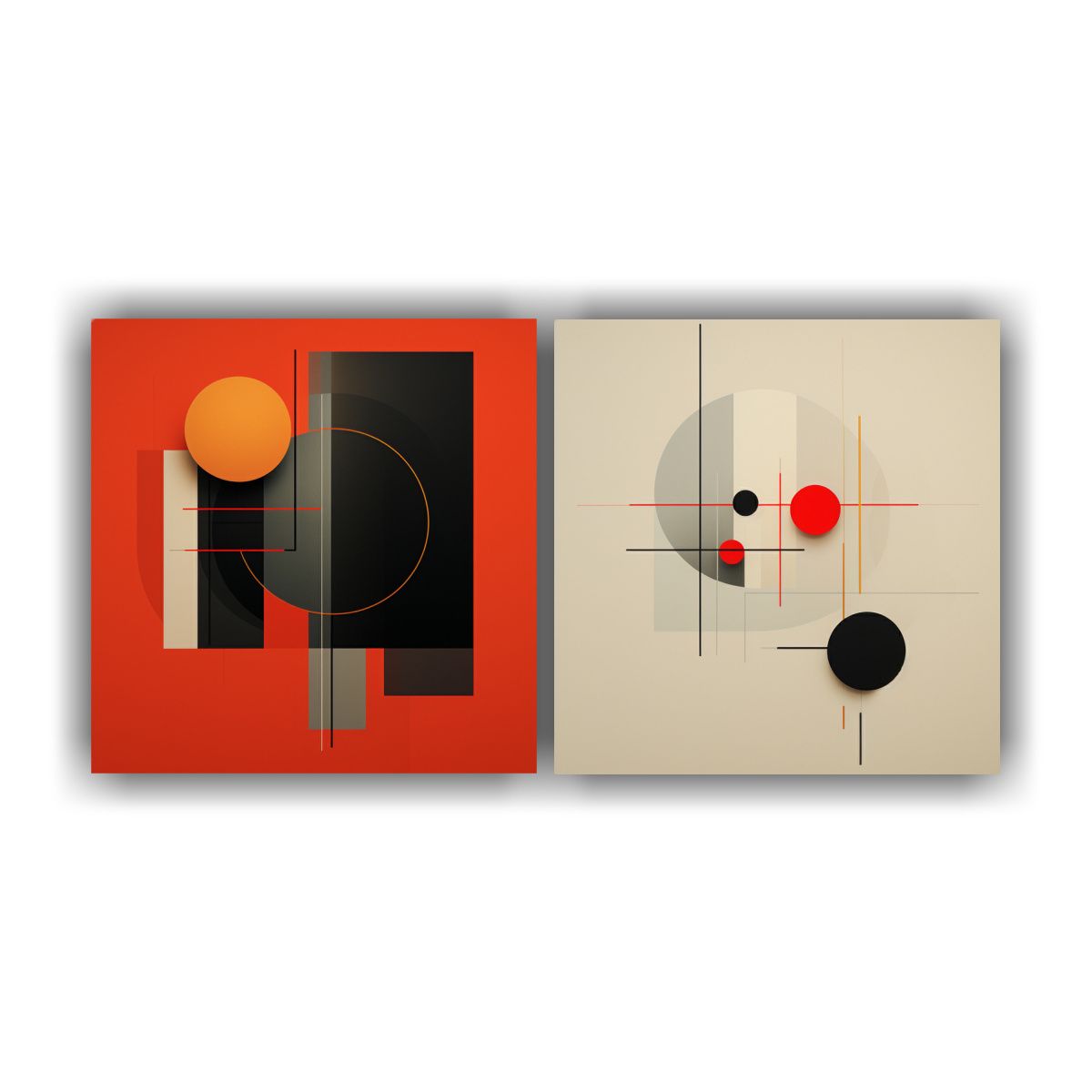 GENERICO - Cuadro Abstracto Minimalista Líneas Simétricas 160x80cm