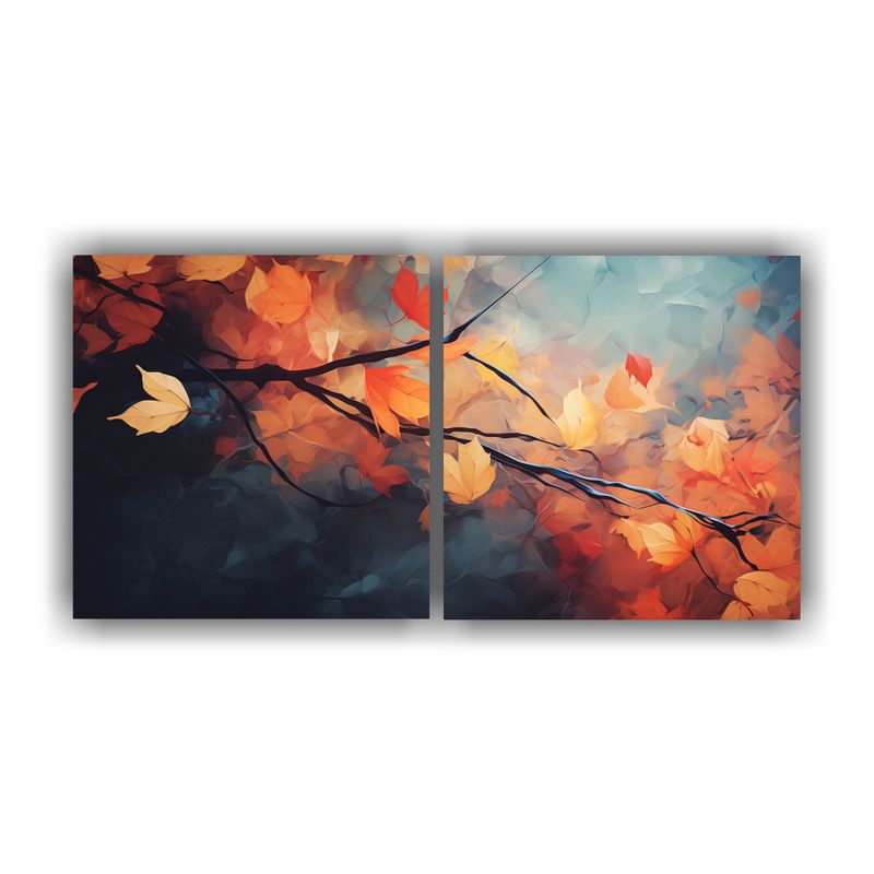 GENERICO - Pinturas Decorativas Abstractas De Follaje Otoñal Con Profu 160x80cm