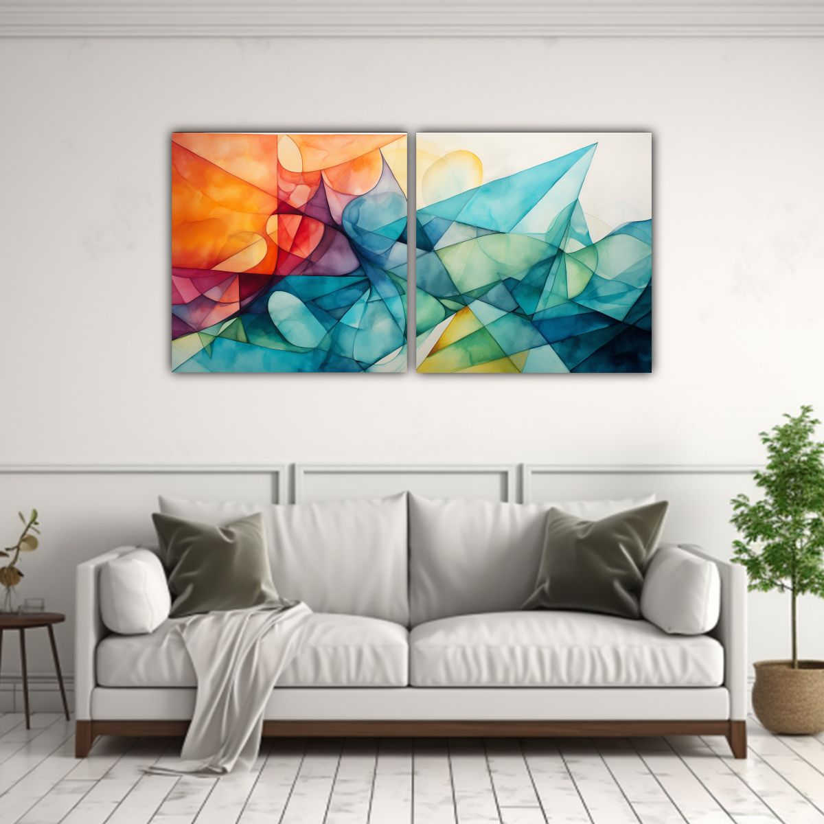 GENERICO - Pinturas Decorativas Con Fusión Abstracta De Acuarelas Y Fo 160x80cm