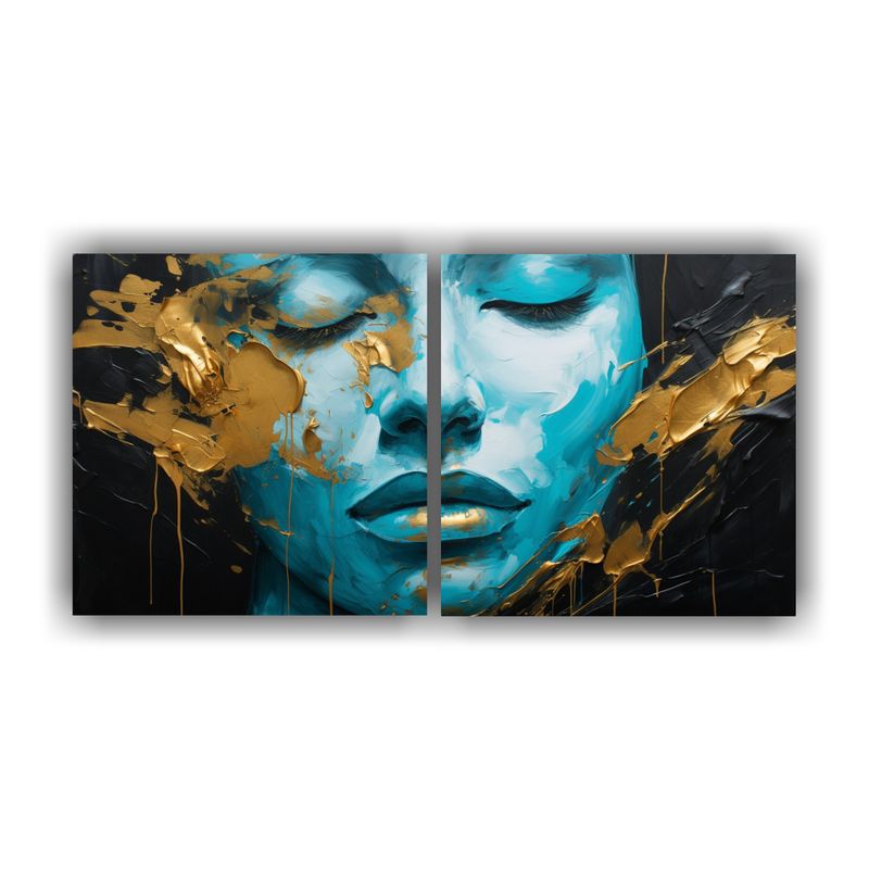 GENERICO - Conjunto 2 Pinturas De Contorno Facial Y Salpicaduras Dorada 160x80cm