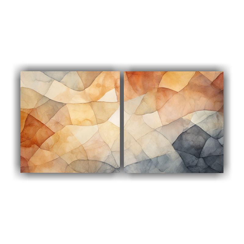 GENERICO - Set 2 Cuadros Pared Representación Abstracta Texturas Natur 160x80cm