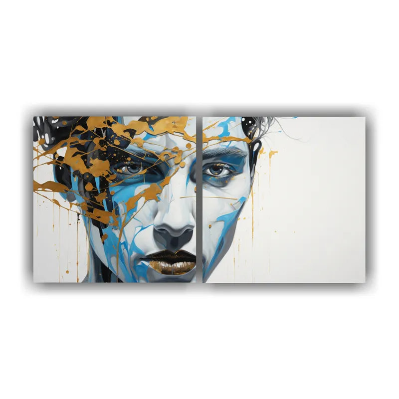 GENERICO - Pinturas Decorativas Facial Contours Y Salpicaduras Doradas  160x80cm