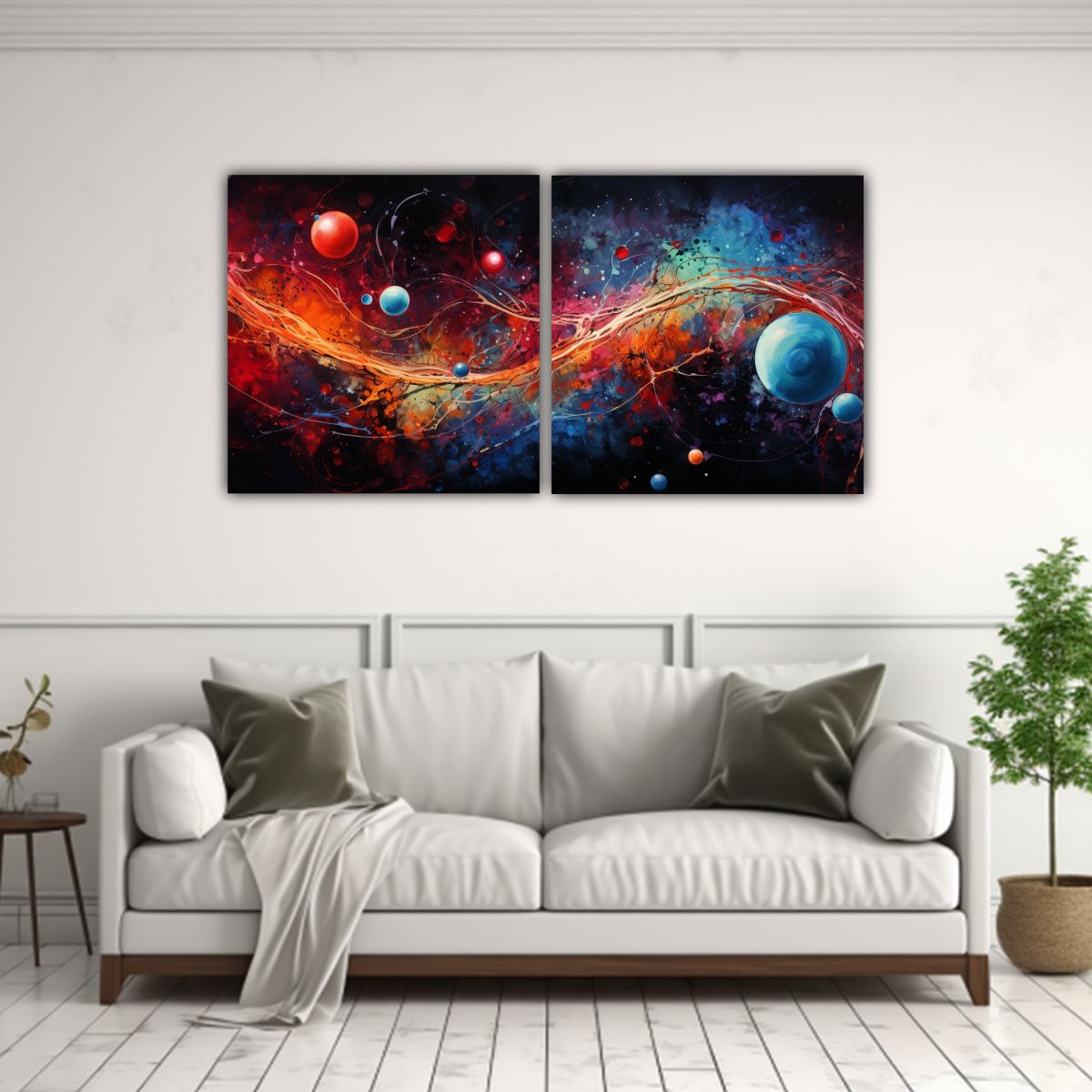 GENERICO - Pinturas Decorativas De Lienzo Surrealista De Concepto Cósm 160x80cm