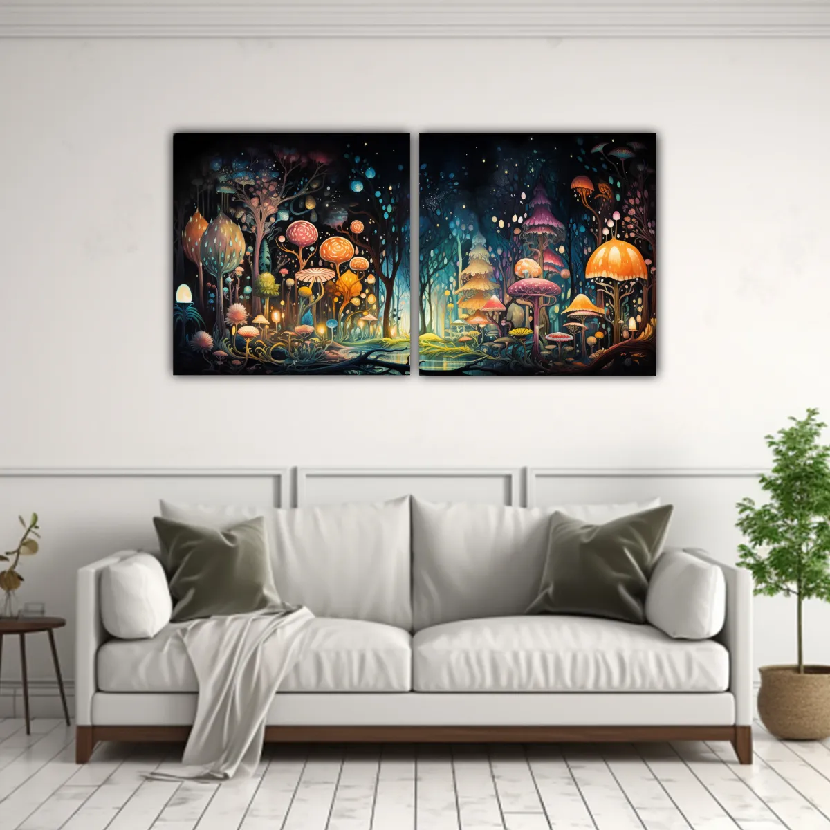 GENERICO - Arte Pared Acuarela Cuentos Mágicos Del Bosque Encantado Pi 160x80cm