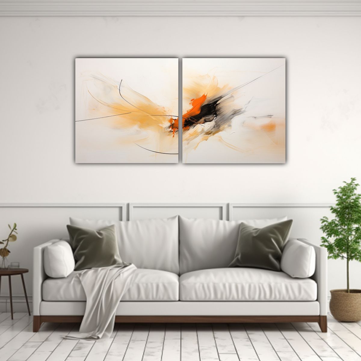 GENERICO - Set 2 Pinturas De Pared Abstractas Estilo Boho 160x80cm