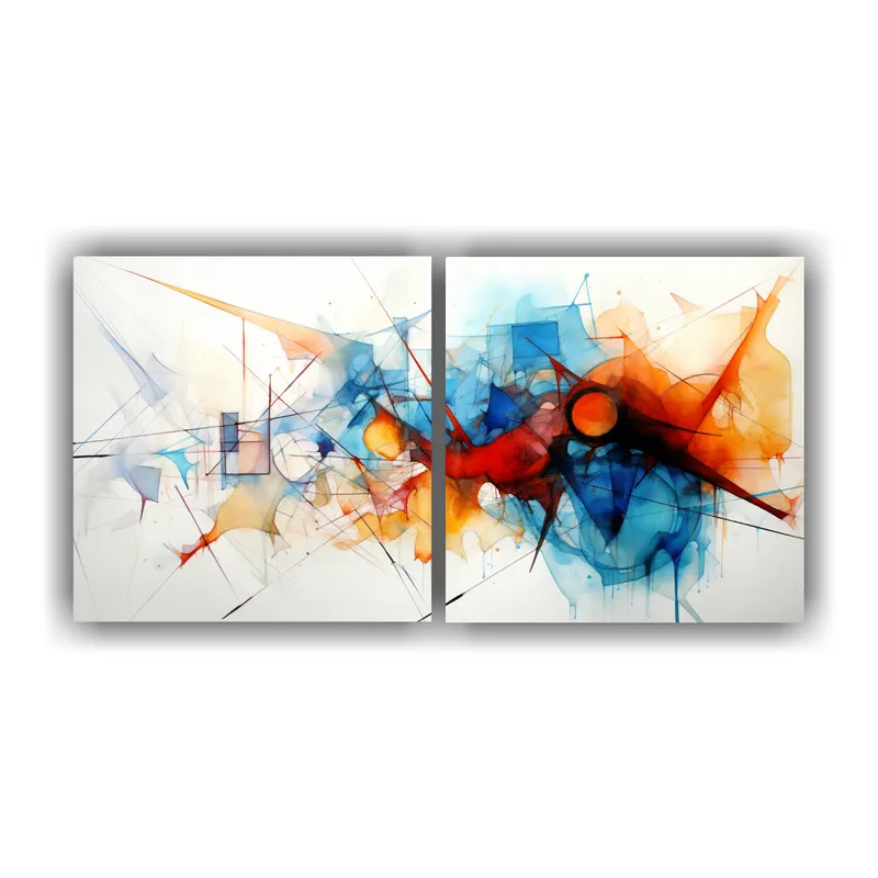GENERICO - Cuadros Abstractos Con Acuarelas De Alta Calidad 160x80cm