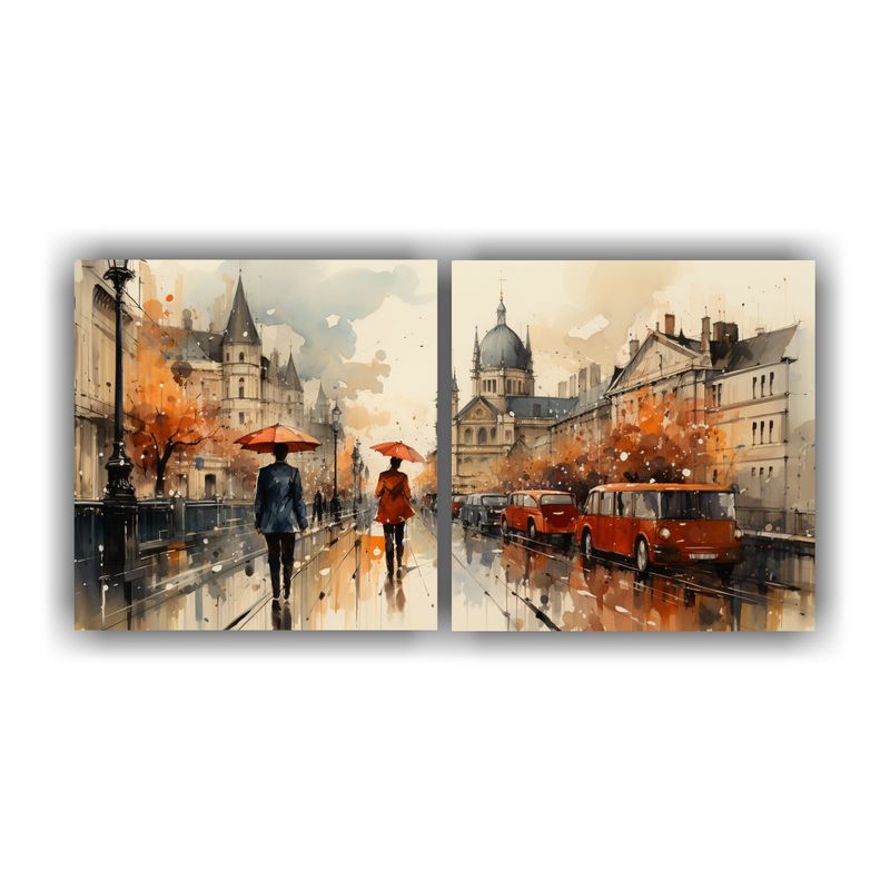GENERICO - Pinturas Decorativas Elegantes De Una Pareja Caminando Por E 160x80cm