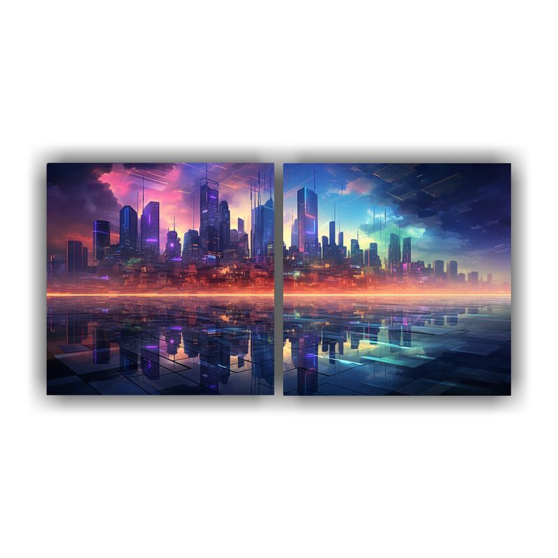 GENERICO - Cuadros Galería Street Art Con Vista Urbana Y Luz Matutina  160x80cm