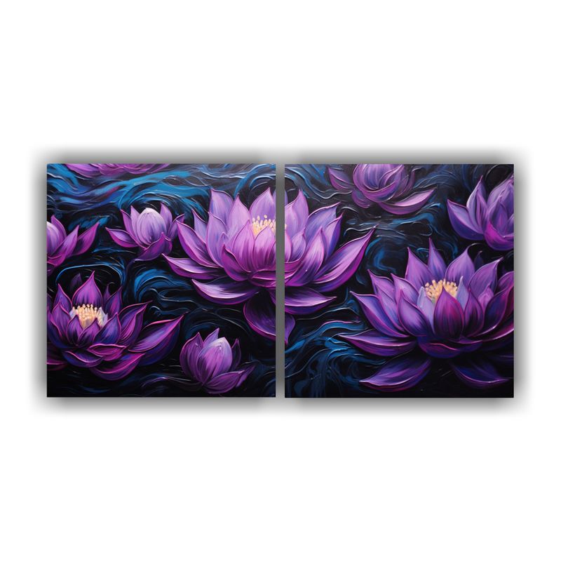 GENERICO - Cuadro Luminoso Vintage De Dos Cuadros Estilo Magic Black Lo 160x80cm