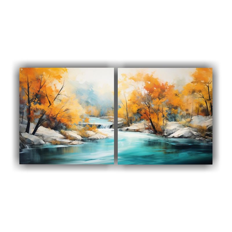 GENERICO - Pinturas Decorativas De Flujo Abstracto De Un Río Tranquilo 160x80cm