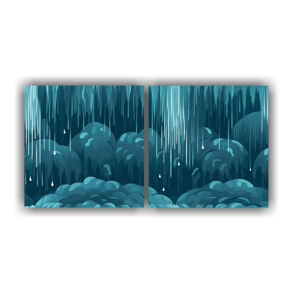 GENERICO - Cuadros Acuarela Dormitorio Con Patrón Relajante De Cascada 160x80cm