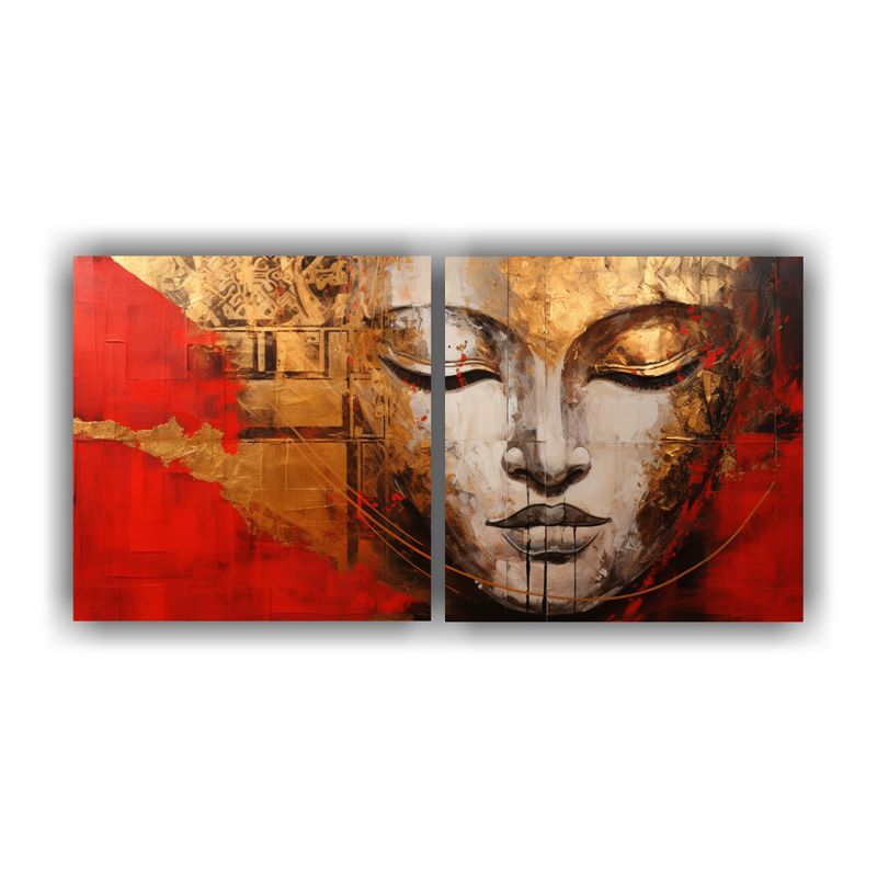 GENERICO - Pinturas Abstractas De Belleza Expresión: Dos Telas En Bast 160x80cm