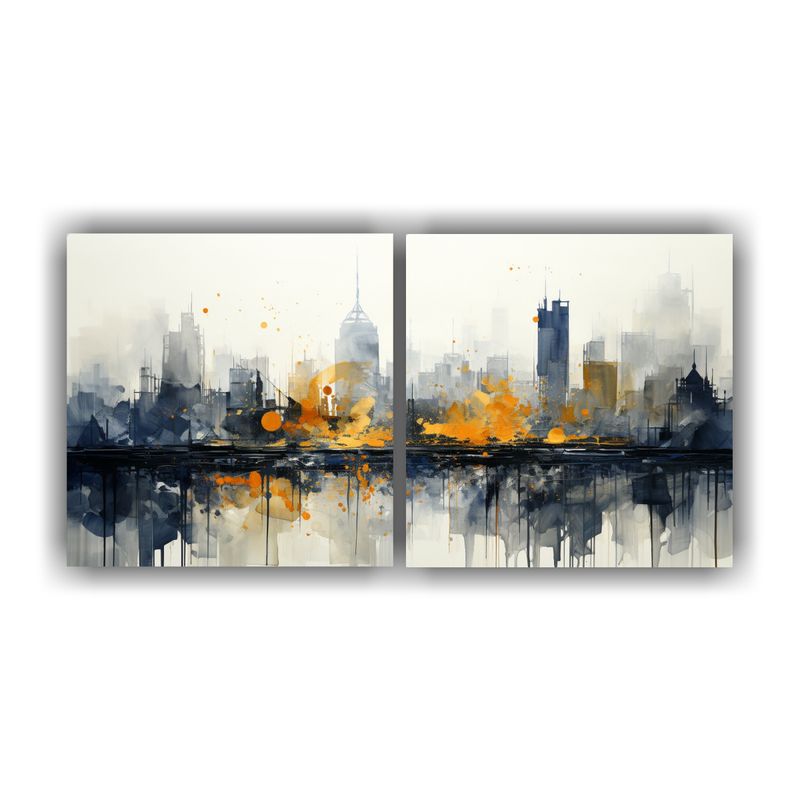 GENERICO - Conjunto De 2 Lienzos De Tela Con Imagen De Reflejo 160x80cm