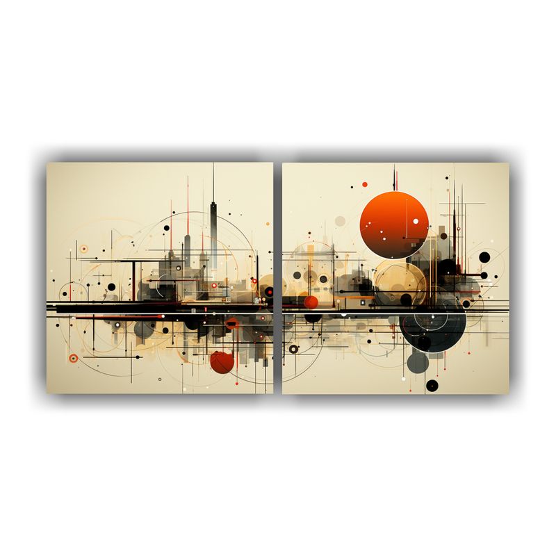 GENERICO - Dos Telas En Bastidor Vanguardia Bonito Lienzo De Arte Berli 160x80cm