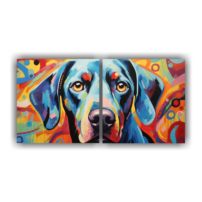 GENERICO - Cuadros Perros Abstractos Arte Fantástico Para Decorar 160x80cm