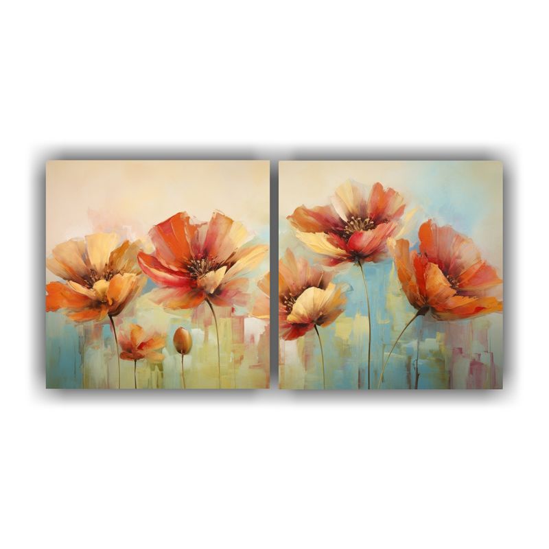 GENERICO - Cuadros De Flores Modernos Y Abstractos En Lienzo 100x50cm