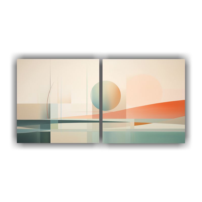 GENERICO - Díptico Fotografía Abstracta En Fusión Con Tonos Pastel Y 160x80cm