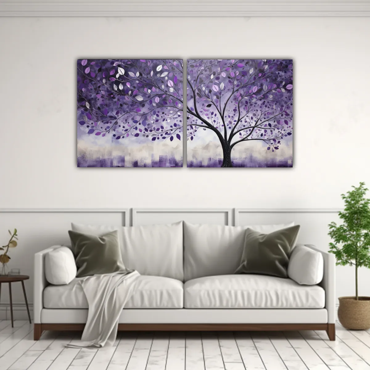 GENERICO - Cuadros Fotografía Intensidad Del árbol En Púrpura Y Plat 160x80cm