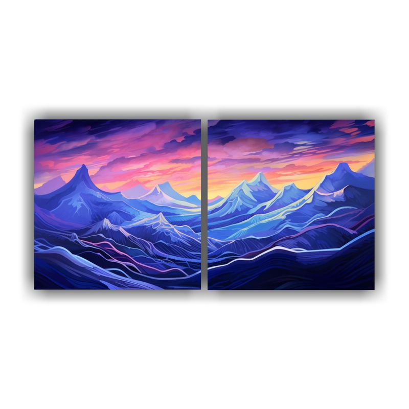 GENERICO - Paisaje Montañoso Abstracto Resistente Al Crepúsculo 160x80cm