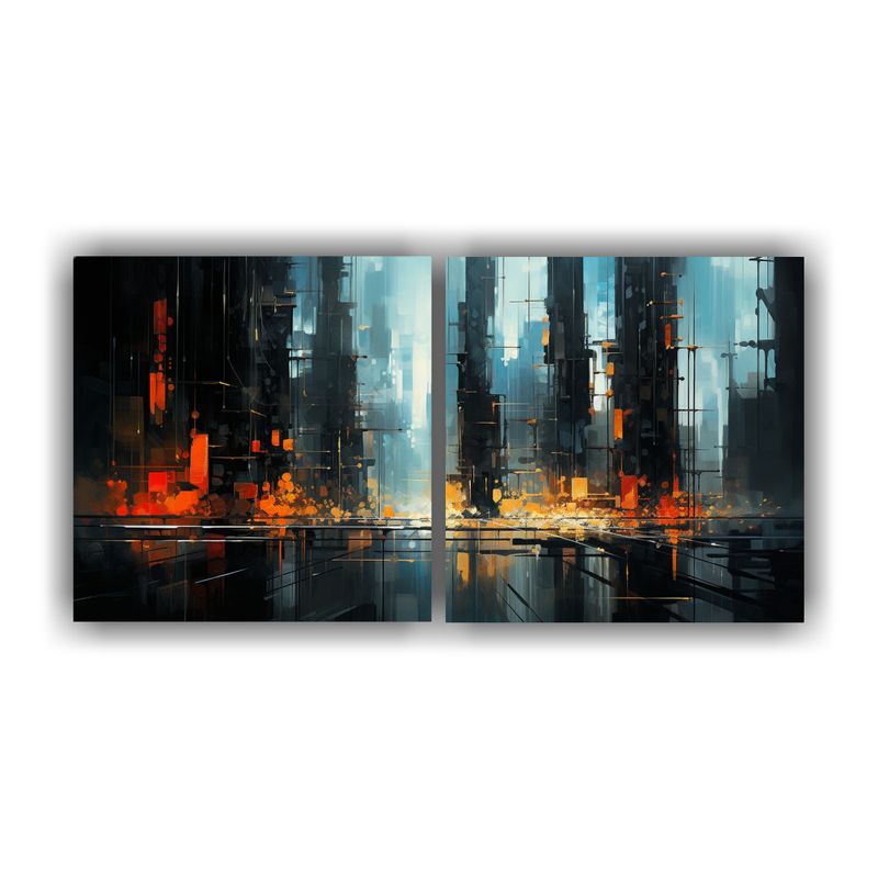 GENERICO - Pinturas Decorativas De Ciudades Abstractas De Alta Resoluci 160x80cm