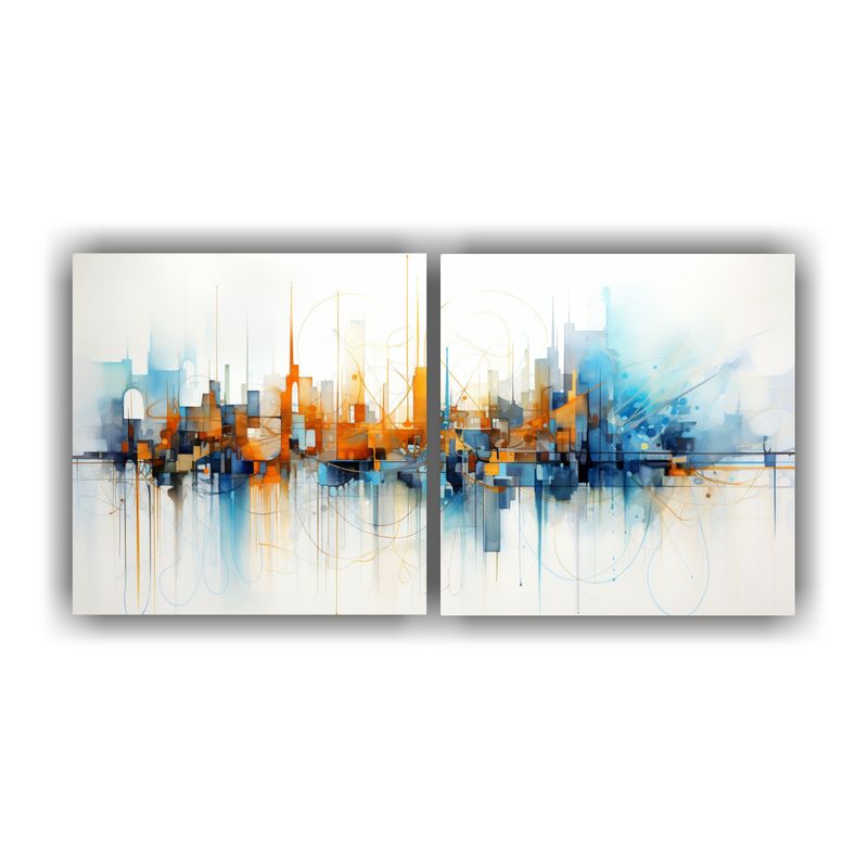 GENERICO - Pintura Abstracta De Una Escena Urbana En El Estilo Moderno  160x80cm