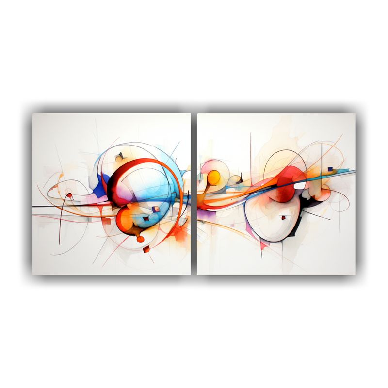GENERICO - Cuadros Abstractos Acuarelas Para Decoración De Hogar 160x80cm
