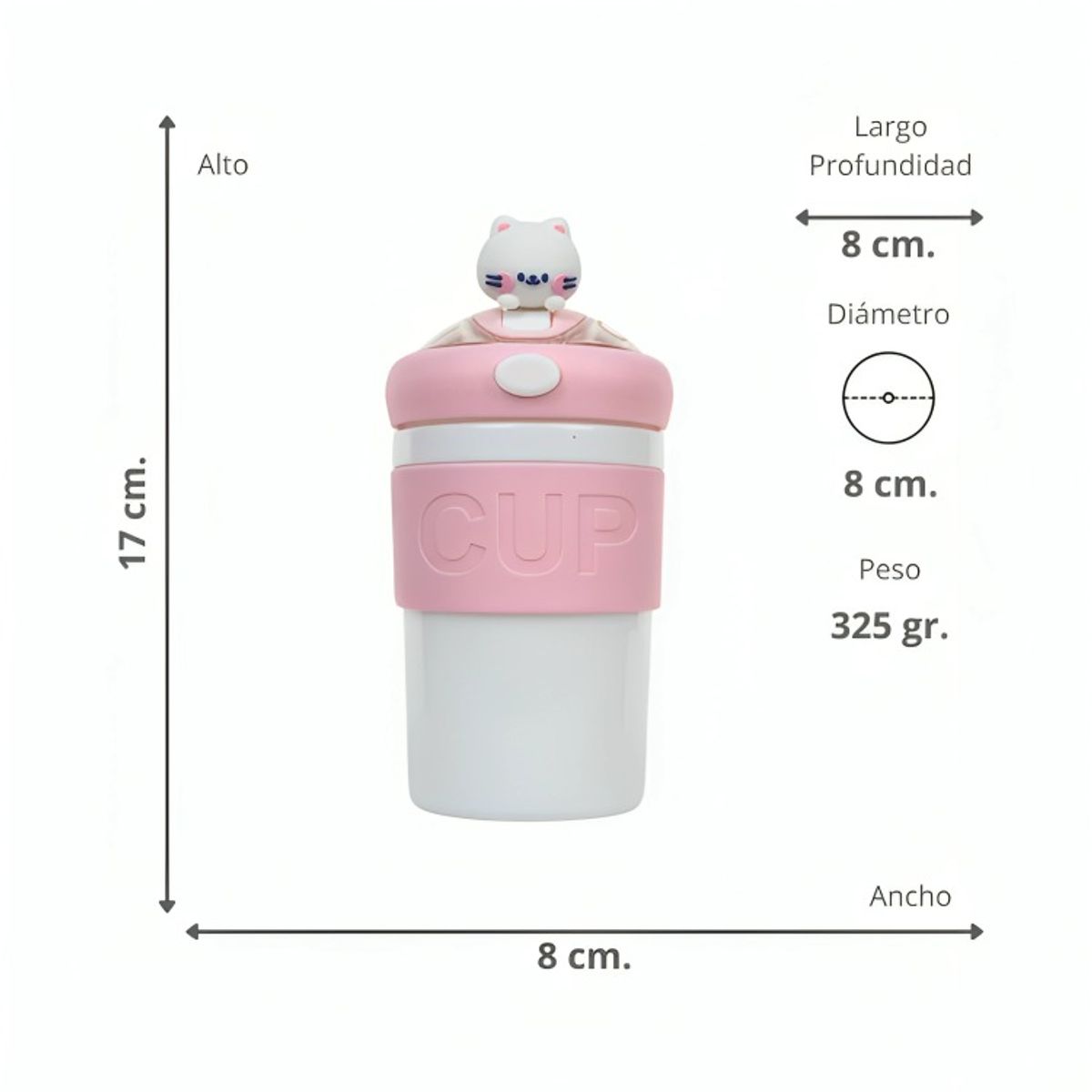 OEM - Vaso De Vidrio Hermético Con Bombilla Gato