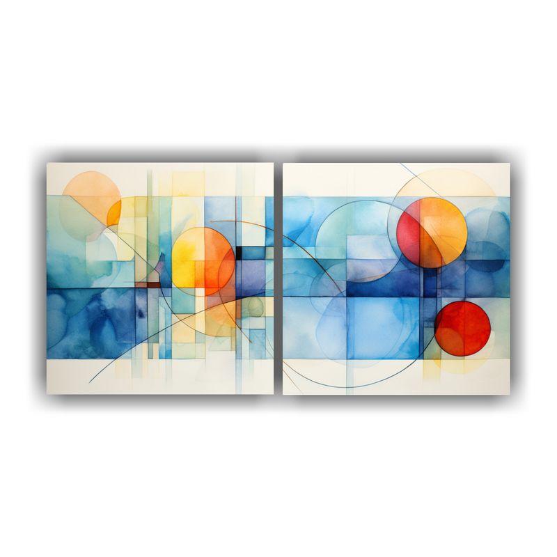 GENERICO - Conjunto 2 Lienzos Tela Vintage Vida Abstracta Fusión De Ac 160x80cm
