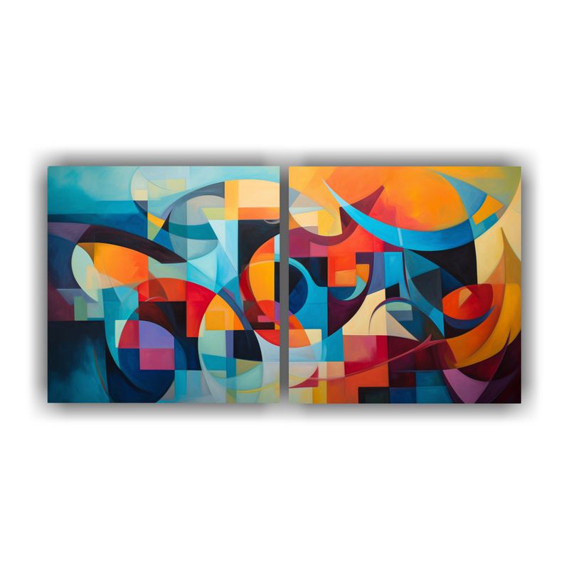 GENERICO - Cuadros Calidos Abstractos Inspirados En La Vivacidad 160x80cm