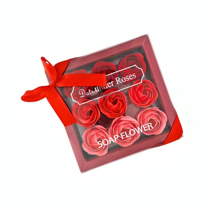 OEM - Set 9 Jabones Pétalos De Rosas Baño Spa Rojo