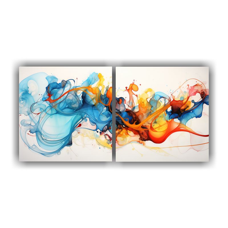 GENERICO - Cuadros Movimiento Contraste Acuarelas Abstractas Contempor 160x80cm