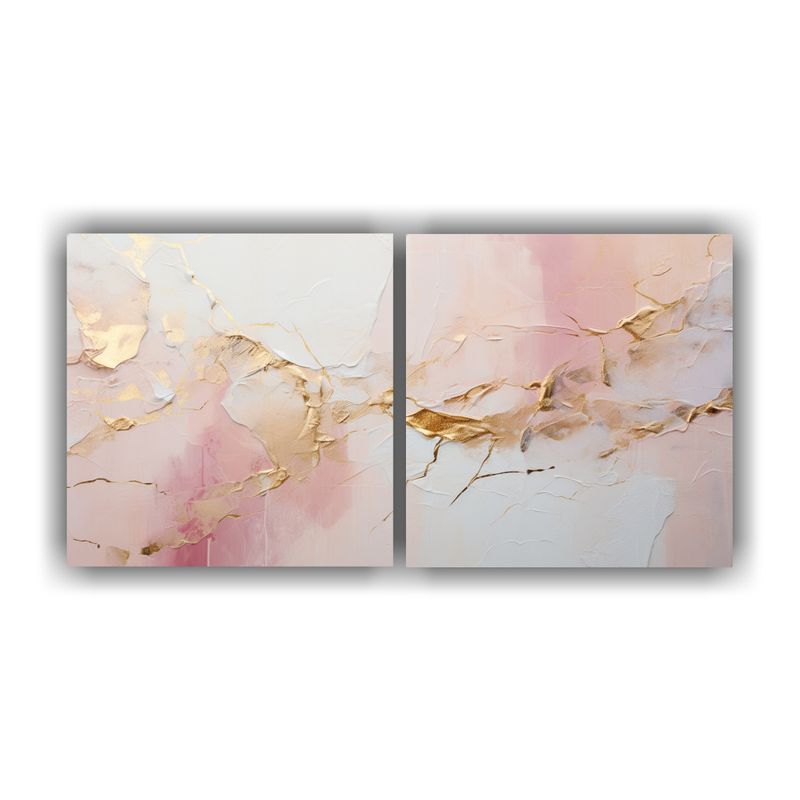 GENERICO - Arte De Pared Abstracto En Oro Y Plata Decoración Hogar 80x40cm