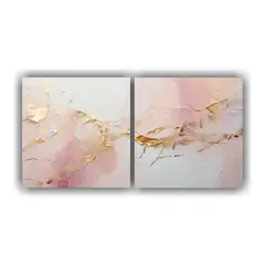 GENERICO - Arte De Pared Abstracto En Oro Y Plata Decoración Hogar 80x40cm