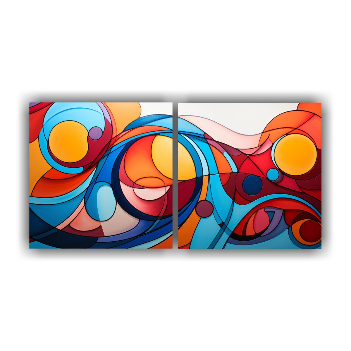 GENERICO - Conjunto 2 Telas Tema Belleza Abstracta En Bastidor 160x80cm