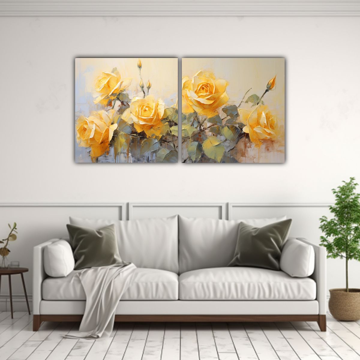 GENERICO - Cuadros Cuadro Estrellados Con Rosas Amarillas En Lienzo Al  160x80cm