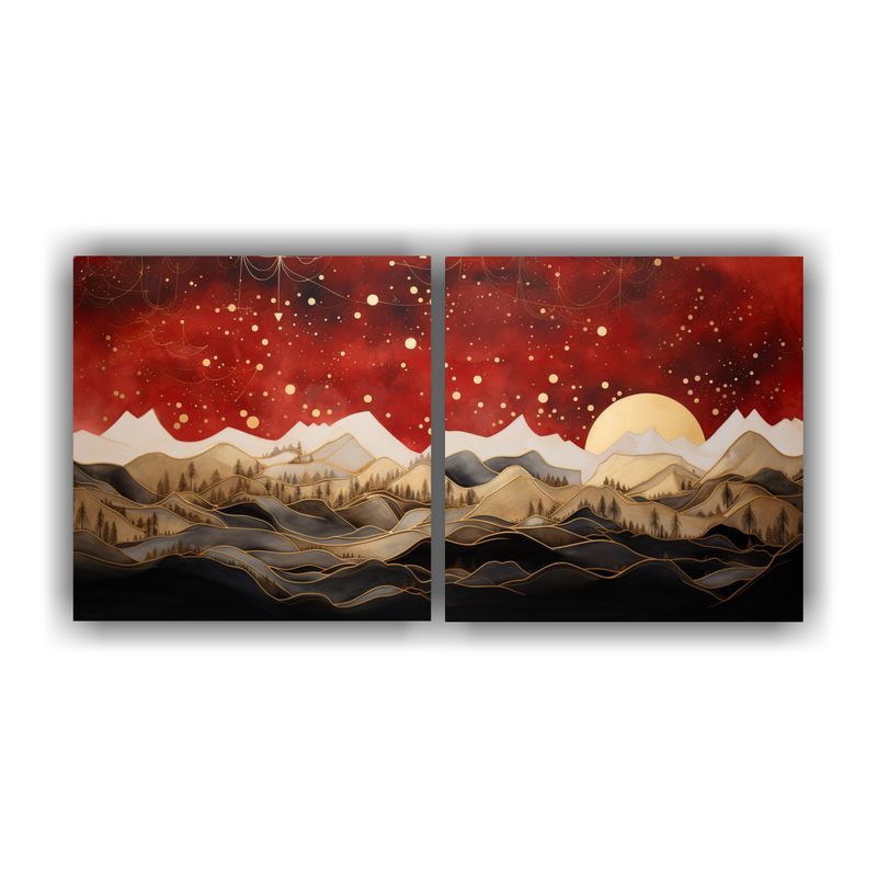GENERICO - Cuadro Impreso Paisaje De Montaña Elegante Con Estilo Decor 160x80cm